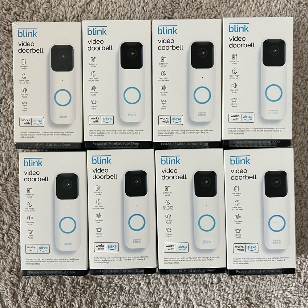 Blink Video Doorbell 2Way Audio HD Video Motion & Chime Wireless/Wired-White - Picture 2 of 7